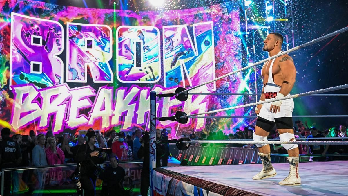 Bron Breakker making his entrance at NXT Stand & Deliver 2022